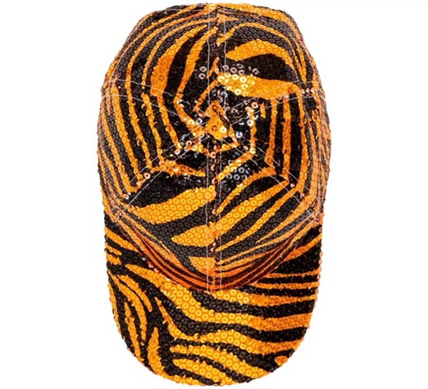 Translation missing: fr.Gorra Animal Print Tigre con Lentejuelas