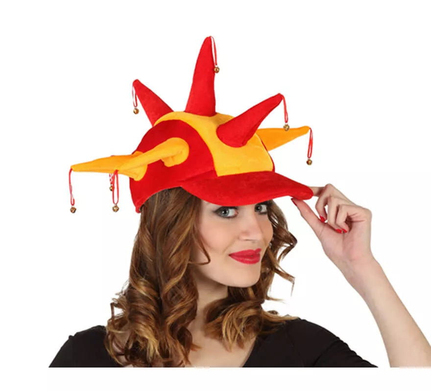 Translation missing: fr.Gorra de Arlequín con cascabeles de la Bandera de España
