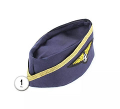 Casquette hôtesse de l'air adulte bleu et doré