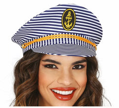 Casquette de capitaine de marin rayée adulte