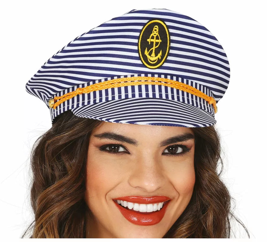 Translation missing: fr.Gorra de Capitán Marinero a rayas adulto