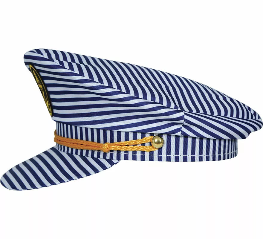 Gorra de Capitán Marinero a rayas adulto