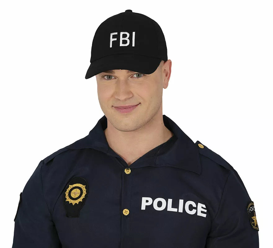 Translation missing: fr.Gorra de FBI negra adulto