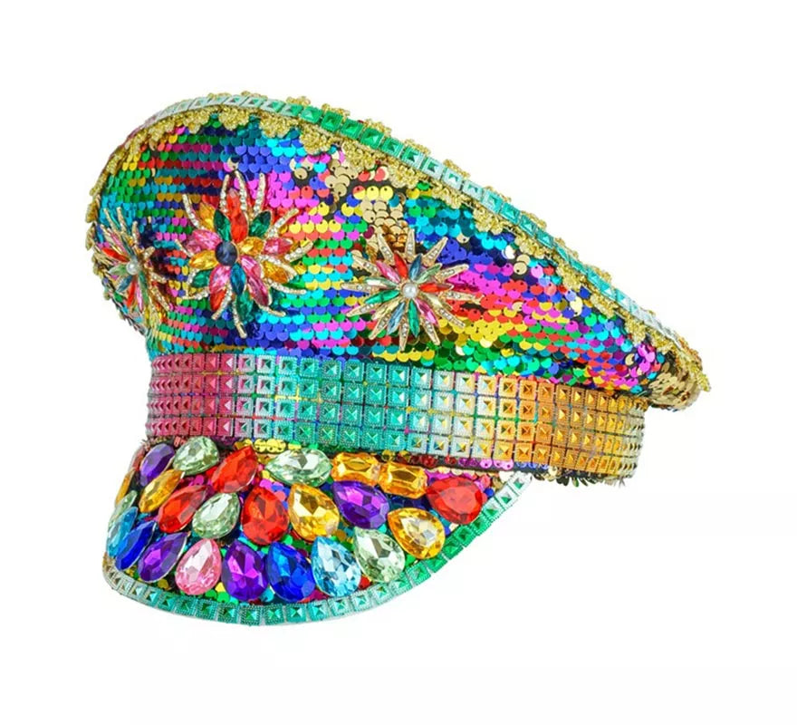 Translation missing: fr.Gorra de Festival Pride con Joyas Arcoíris