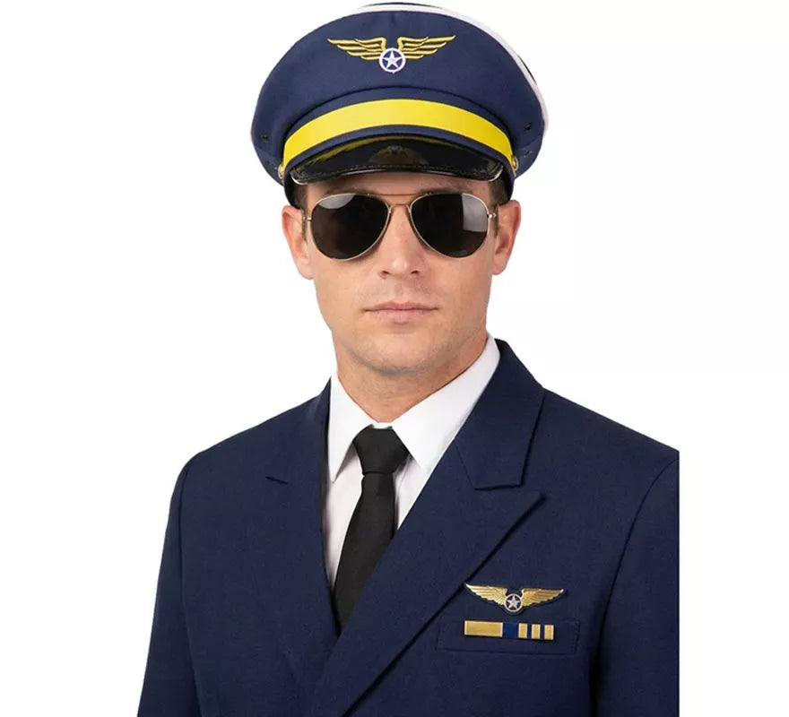 Translation missing: fr.Gorra de Piloto azul y dorada