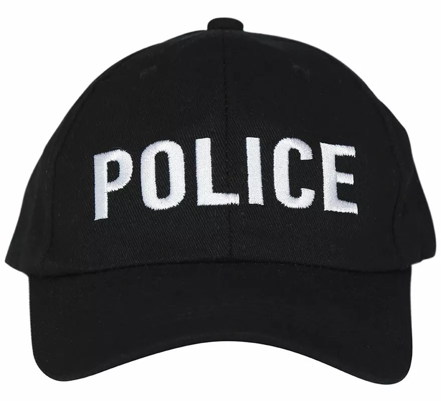 Translation missing: fr.Gorra de Police negra adulto