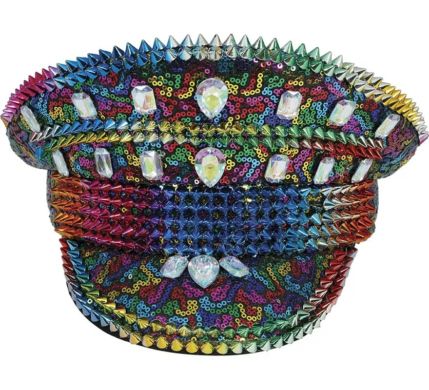 Translation missing: fr.Gorra de Policía Arcoíris con Tachuelas adultos