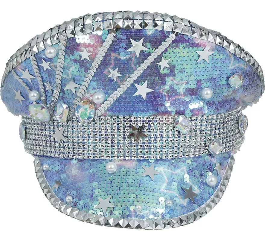 Translation missing: fr.Gorra de Policía azul con Perlas adultos
