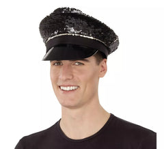 Casquette de Police Noir avec Paillettes