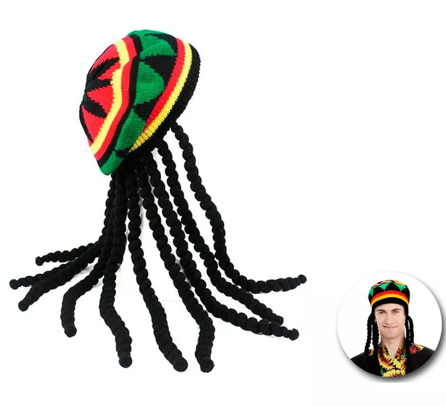 Translation missing: fr.Gorra de Rastafari con cabello rasta