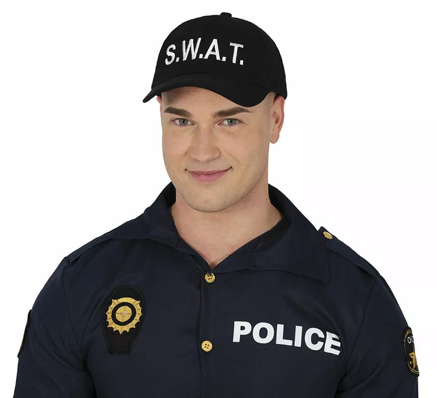 Translation missing: fr.Gorra de Swat negra adulto