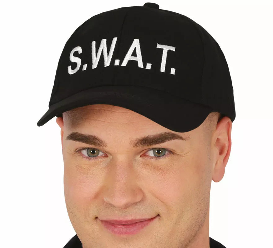 Translation missing: fr.Gorra de Swat negra adulto