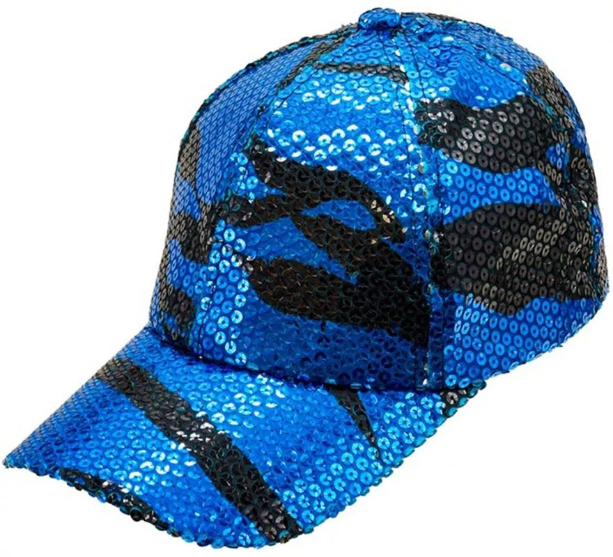 Translation missing: fr.Gorra Ondas azul con Lentejuelas
