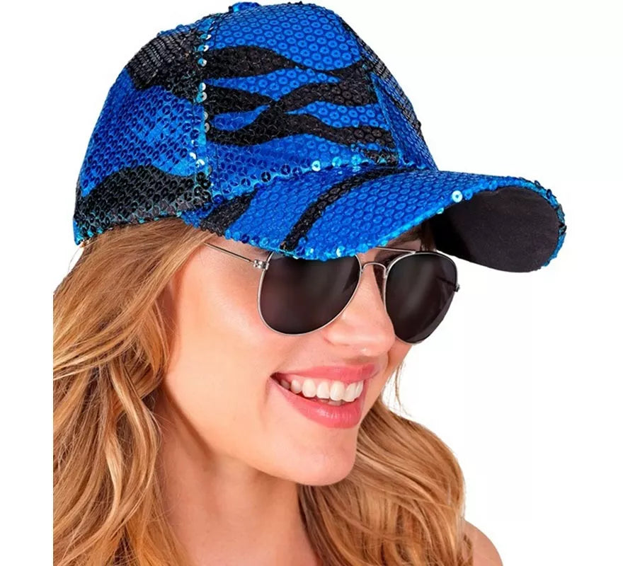 Translation missing: fr.Gorra Ondas azul con Lentejuelas