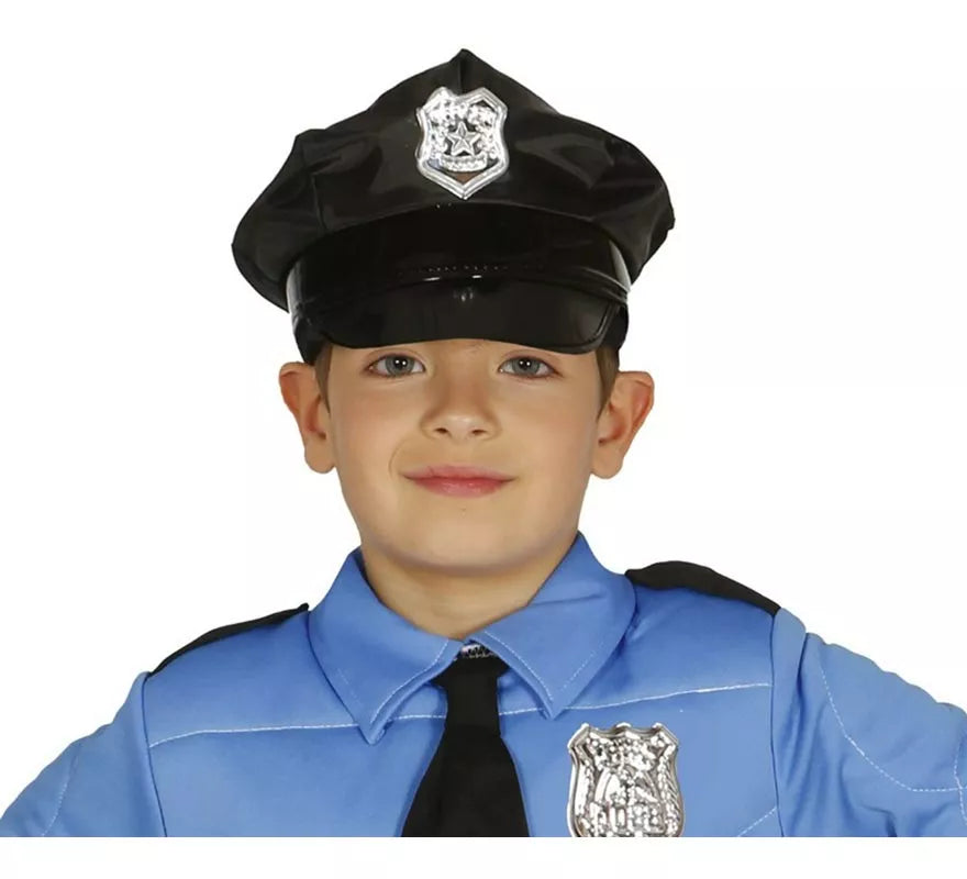 Translation missing: fr.Gorra Policía infantil con placa dorada