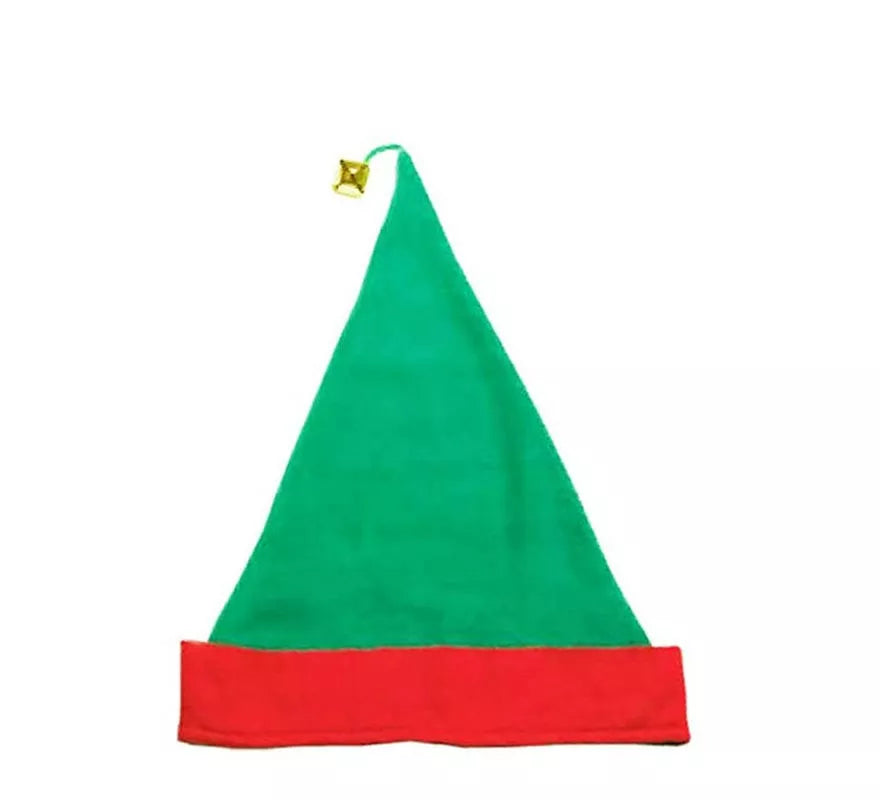 Translation missing: fr.Gorro de Elfo Cascabel Fieltro verde y rojo