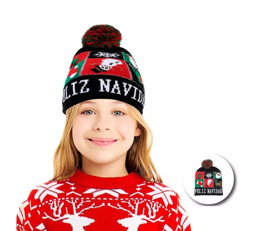 Translation missing: fr.Gorro de Figuras Navideñas oscuro infantil