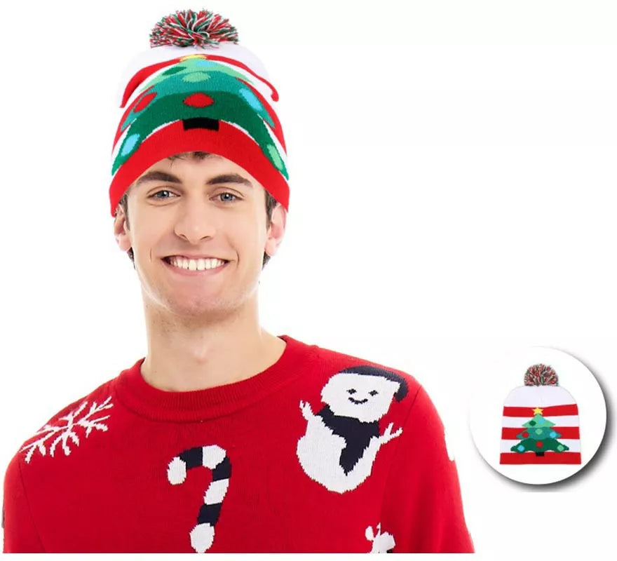 Translation missing: fr.Gorro de Navidad Árbol Navideño a rayas adulto