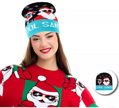 Chapeau de Noël Cool Père Noël Bleu Adulte