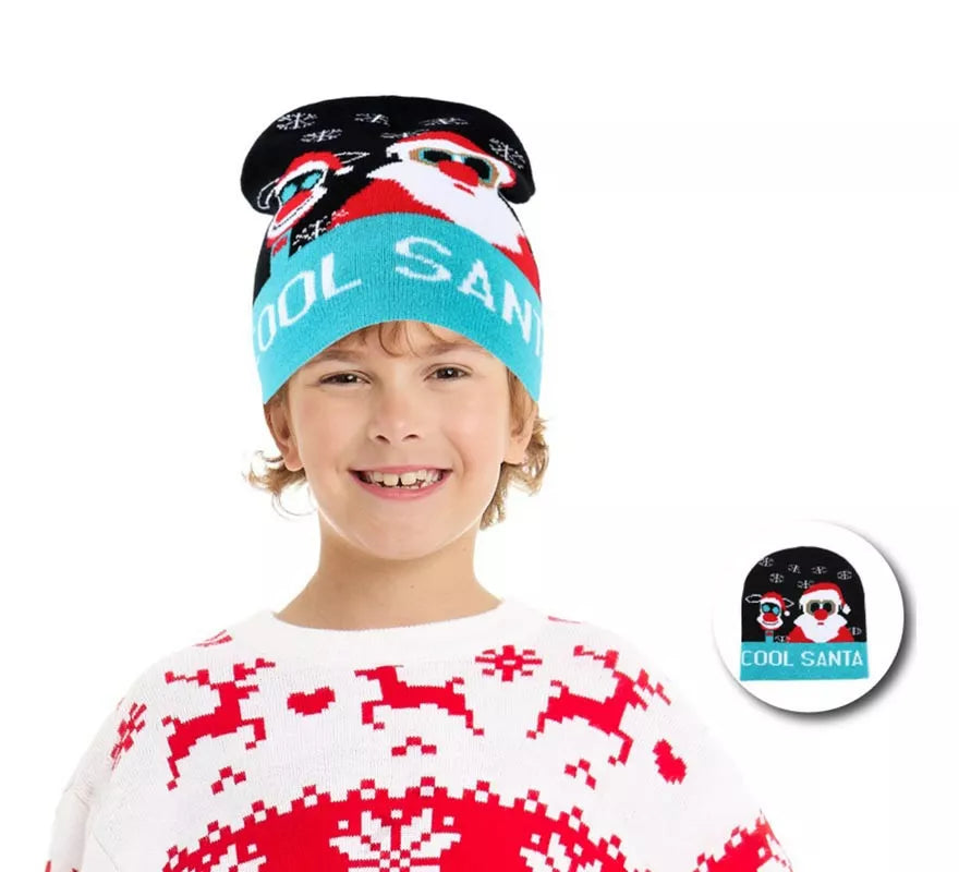 Translation missing: fr.Gorro de Navidad Cool Papá Noel azul infantil