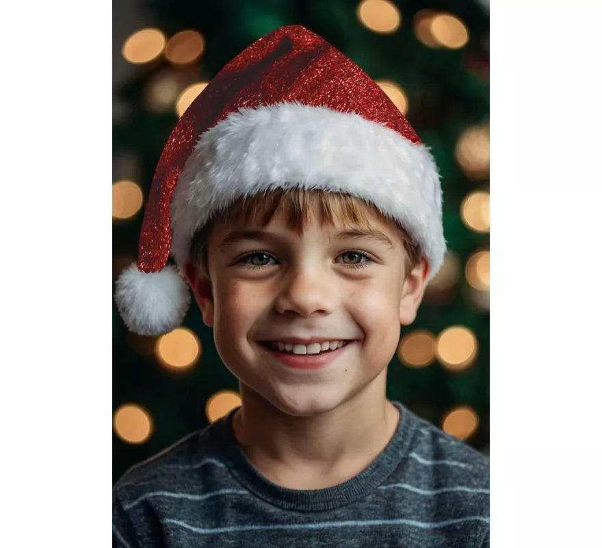 Translation missing: fr.Gorro de Papá Noel brillante de lujo infantil