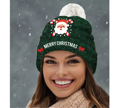 Chapeau de Père Noël vert pailleté