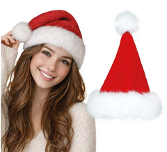 Chapeau de Père Noël en velours rouge