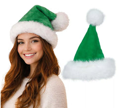Chapeau de Père Noël en Velours Vert