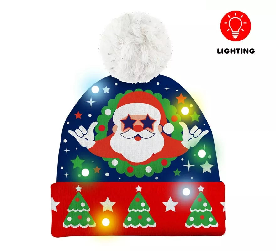 Translation missing: fr.Gorro de Papá Noel Efecto Lana con Luz