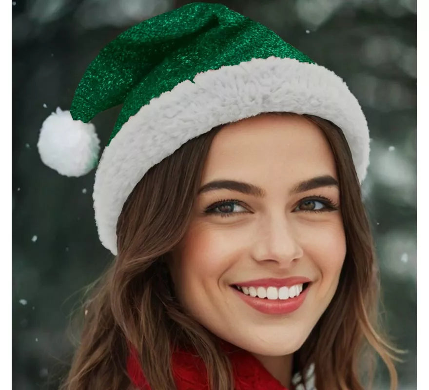 Translation missing: fr.Gorro de Papá Noel verde adulto