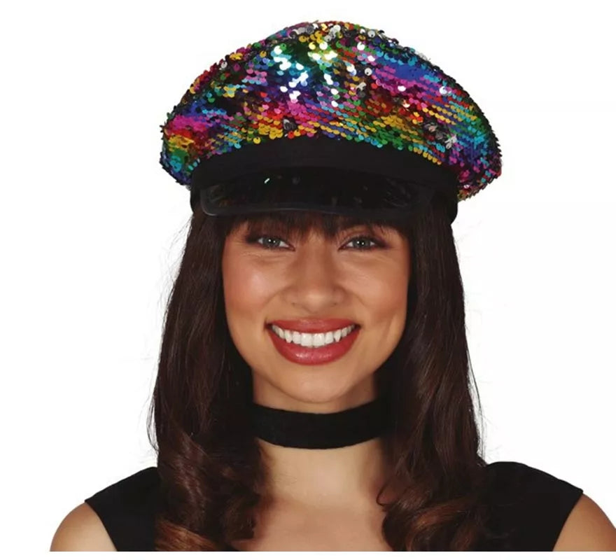 Translation missing: fr.Gorro de Policía de Lentejuelas Multicolor para mujer
