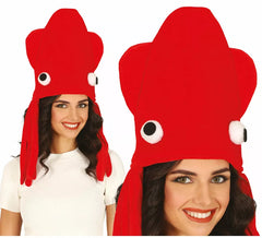 Chapeau pieuvre rouge adulte