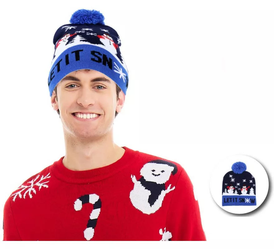 Translation missing: fr.Gorro de Reno en Nieve azul adulto