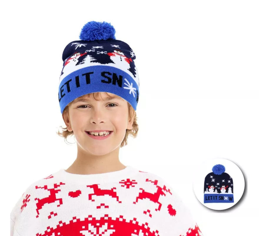 Translation missing: fr.Gorro de Reno en Nieve azul infantil