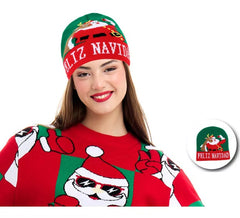 Chapeau selfie de Noël vert adulte