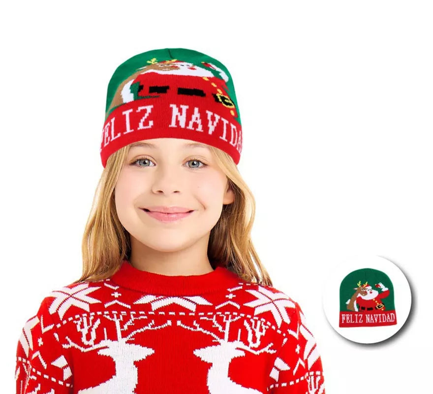 Translation missing: es.Gorro de Selfie Navideño verde infantil