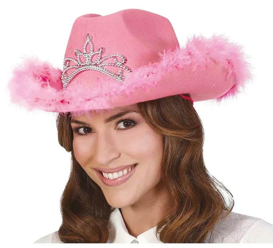 Translation missing: fr.Sombrero de Vaquera Rosa con Boa