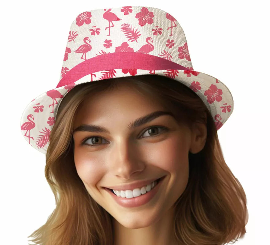 Translation missing: fr.Gorro de Verano Flamencos rosa adulto