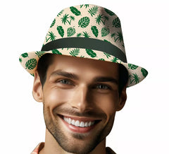 Chapeau d'été à feuilles vertes pour adultes