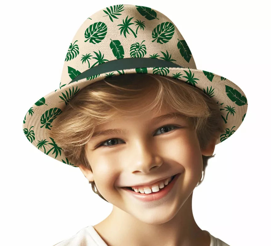 Translation missing: fr.Gorro de Verano Hojas verdes infantil