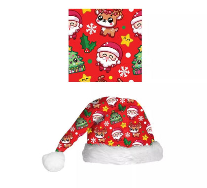 Gorro Estampado Navideño rojo infantil
