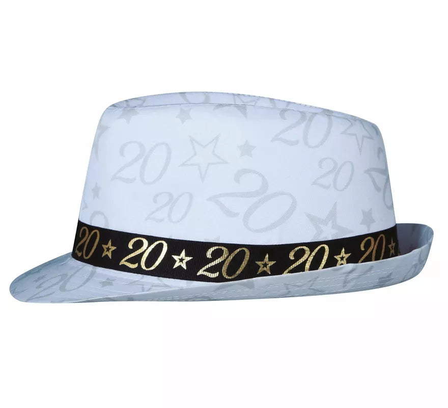 Translation missing: fr.Gorro Gángster Blanco 20 Años Cumpleaños y Aniversarios