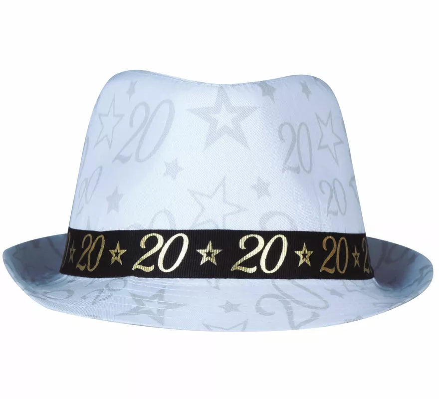 Translation missing: fr.Gorro Gángster Blanco 20 Años Cumpleaños y Aniversarios