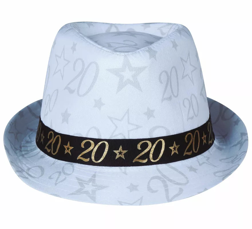 Translation missing: fr.Gorro Gángster Blanco 20 Años Cumpleaños y Aniversarios