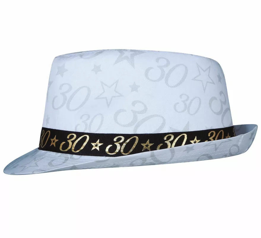 Translation missing: fr.Gorro Gángster Blanco 30 Años Cumpleaños y Aniversarios