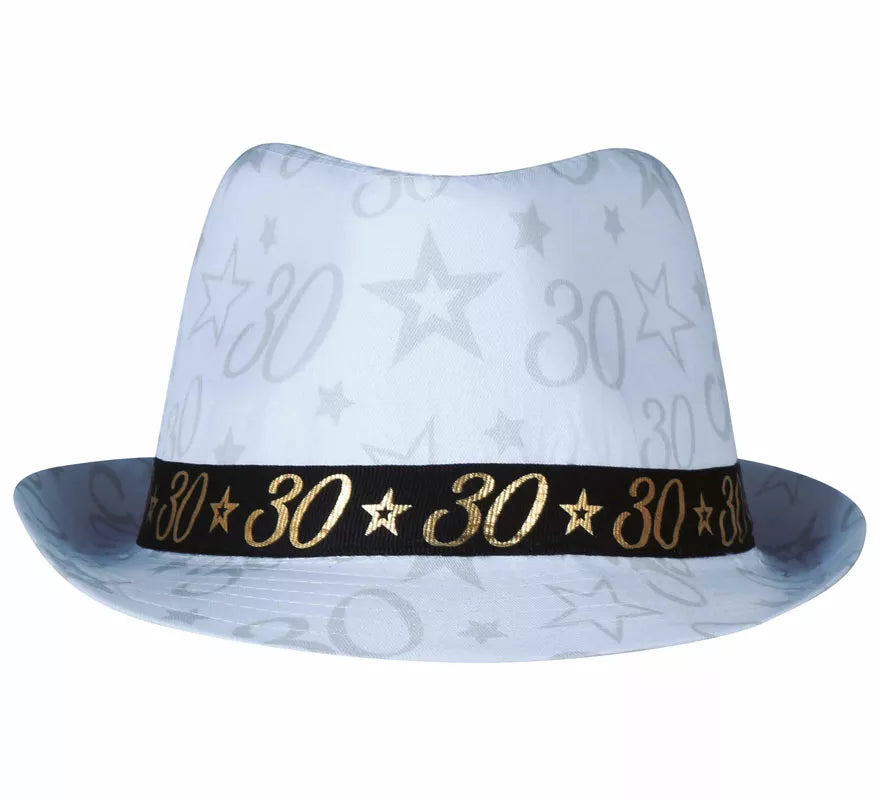 Translation missing: fr.Gorro Gángster Blanco 30 Años Cumpleaños y Aniversarios