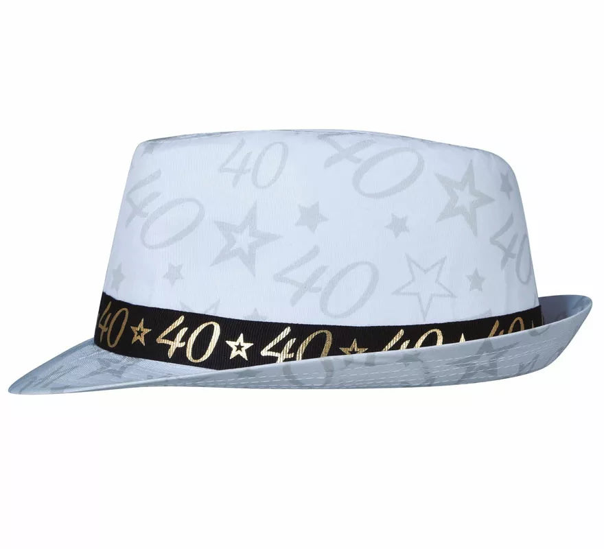 Translation missing: fr.Gorro Gángster Blanco 40 Años Cumpleaños y Aniversarios