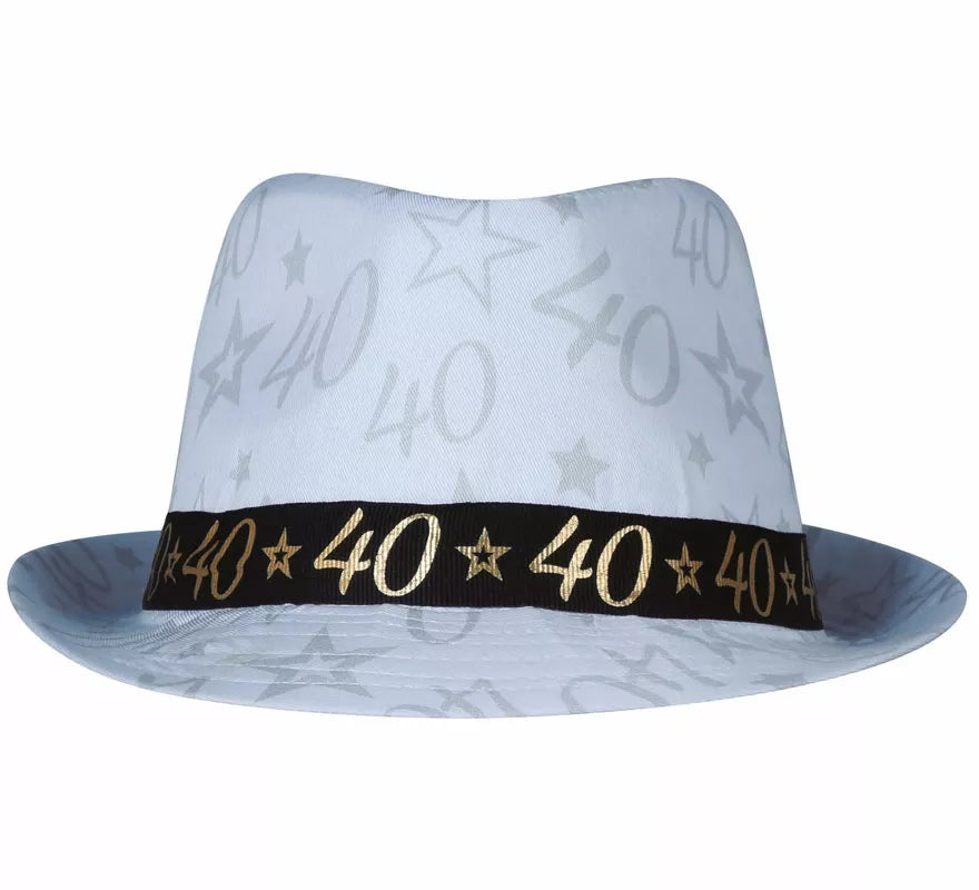 Translation missing: fr.Gorro Gángster Blanco 40 Años Cumpleaños y Aniversarios