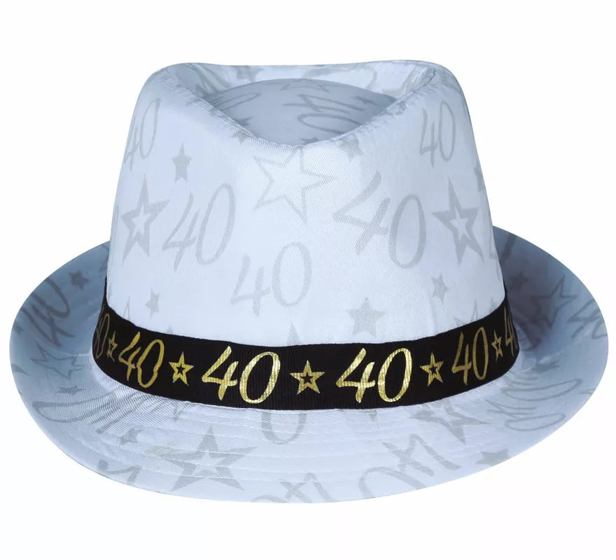 Translation missing: fr.Gorro Gángster Blanco 40 Años Cumpleaños y Aniversarios