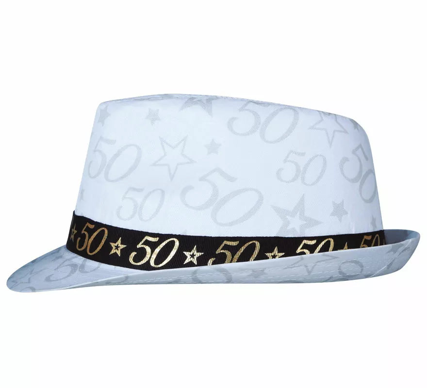 Translation missing: fr.Gorro Gángster Blanco 50 Años Cumpleaños y Aniversarios